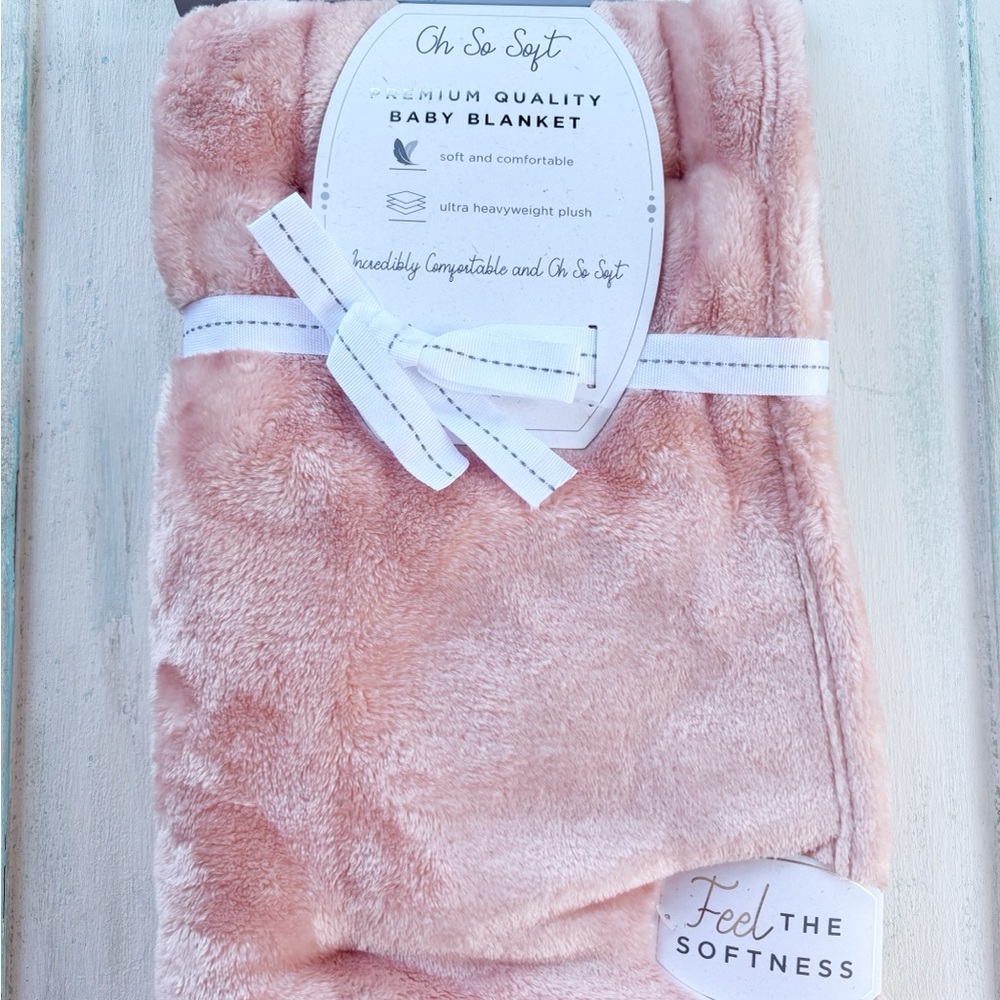 New Baby Blanket OH SO SOFT Premium Quality Plush Blanket 30"x40" Pink